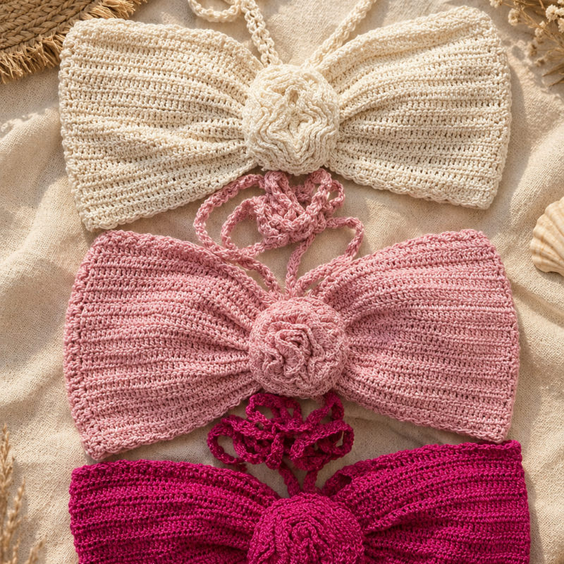 Top strapless con flor central